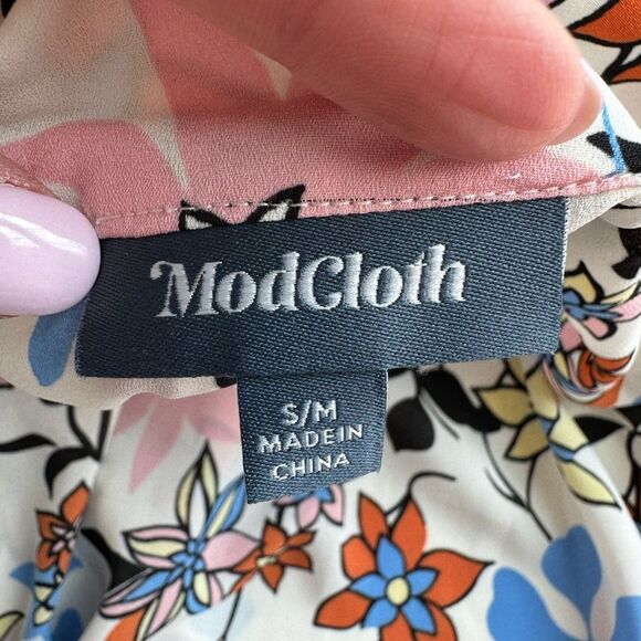 Modcloth Floral Printed Open Front Inviting Opportunity Longline Kimono Cardigan - Picture 10 of 12